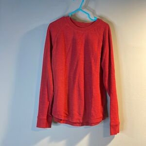 Deep red long sleeve henley